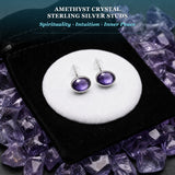 Earrings - Amethyst Crystal Sterling Silver Studs