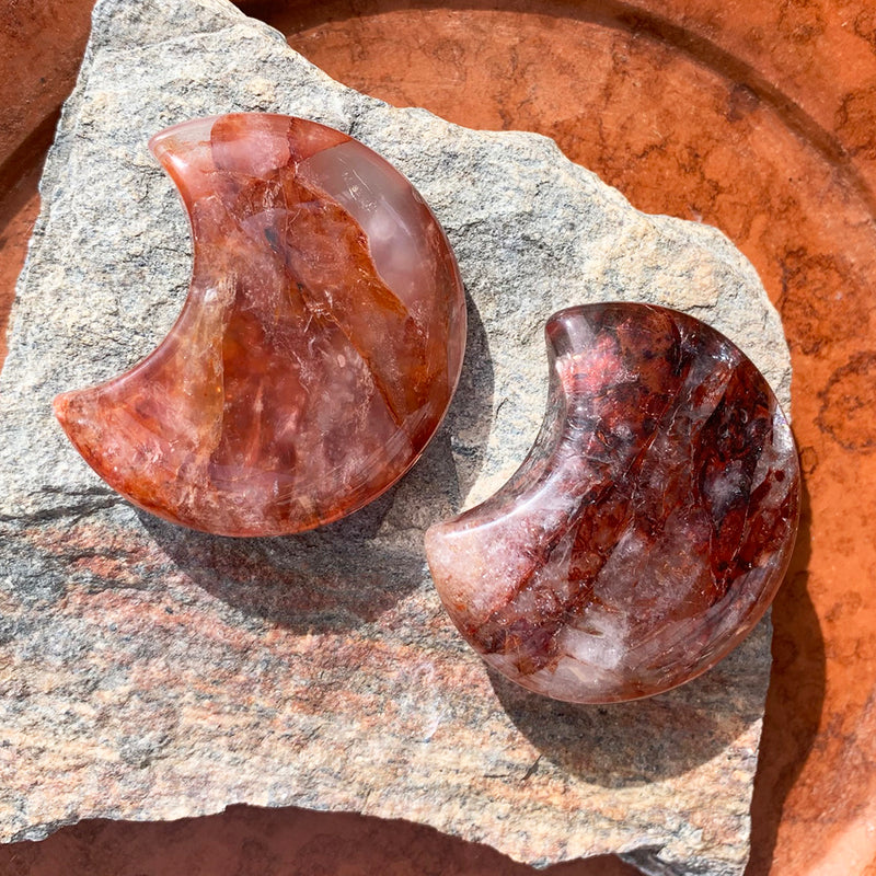 Piedras lunares crecientes de jaspe rojo