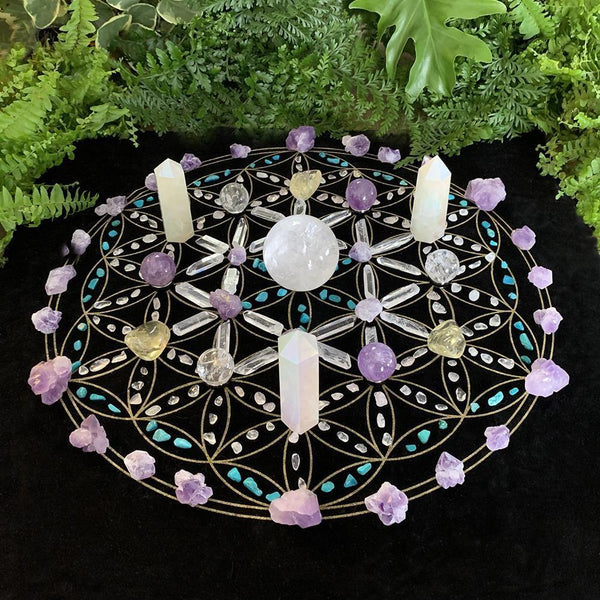 Over 300 Crystal Seed Of Life Abundance Gridding Set - collection