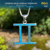 ♊ Gemini Opal Zodiac Pendant – May 21 to June 20