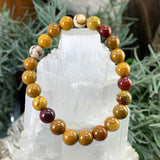 Pulseira Mala Golden Mookaite Jasper com bolsa de veludo