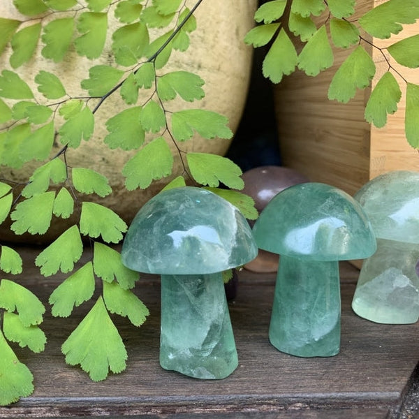 Green Fluorite Mushroom - mushroom