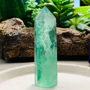Green Fluorite Point - wand