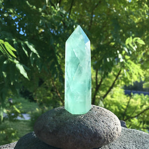 Green Fluorite Point - wand