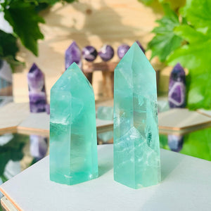 Green Fluorite Point - wand