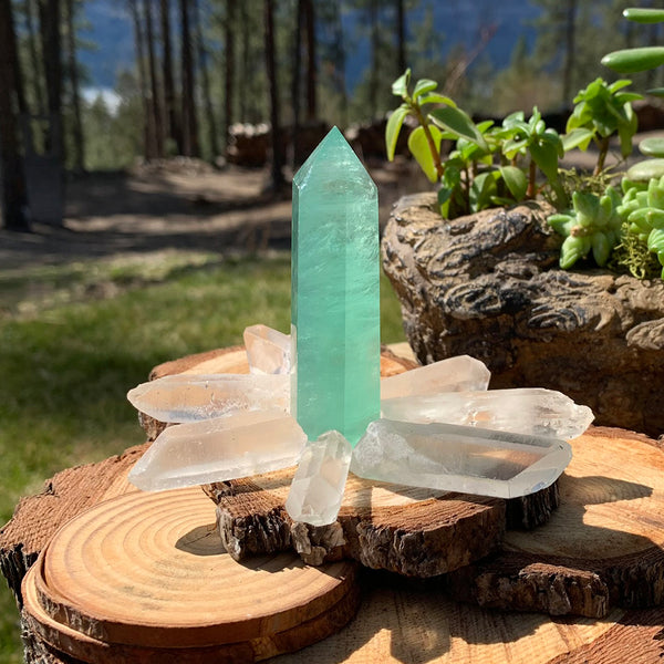 FREE GIVEAWAY! Green Fluorite & 8 PC Quartz Shards