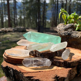 8-Piece Green Fluorite + Quartz Set