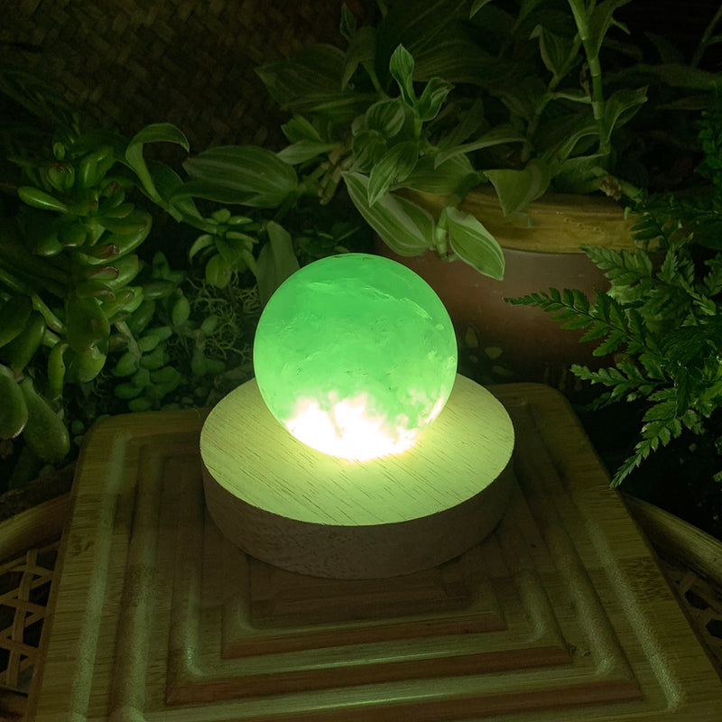 Krystal stemningslys (grøn fluoritkugle-medium)