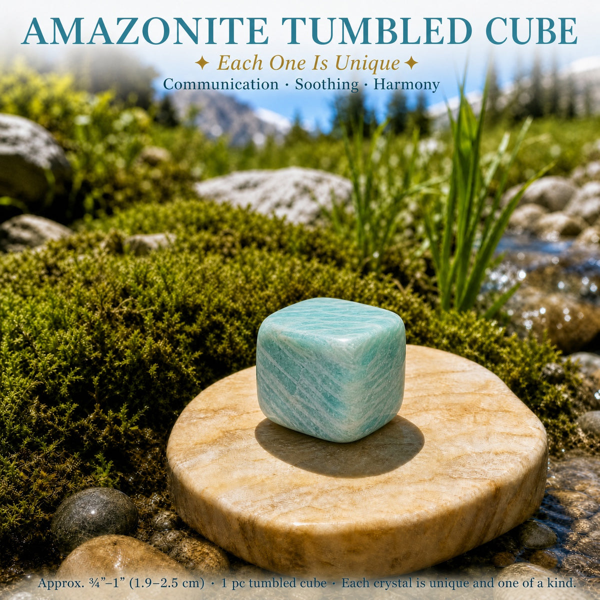 Cubo caído de amazonita