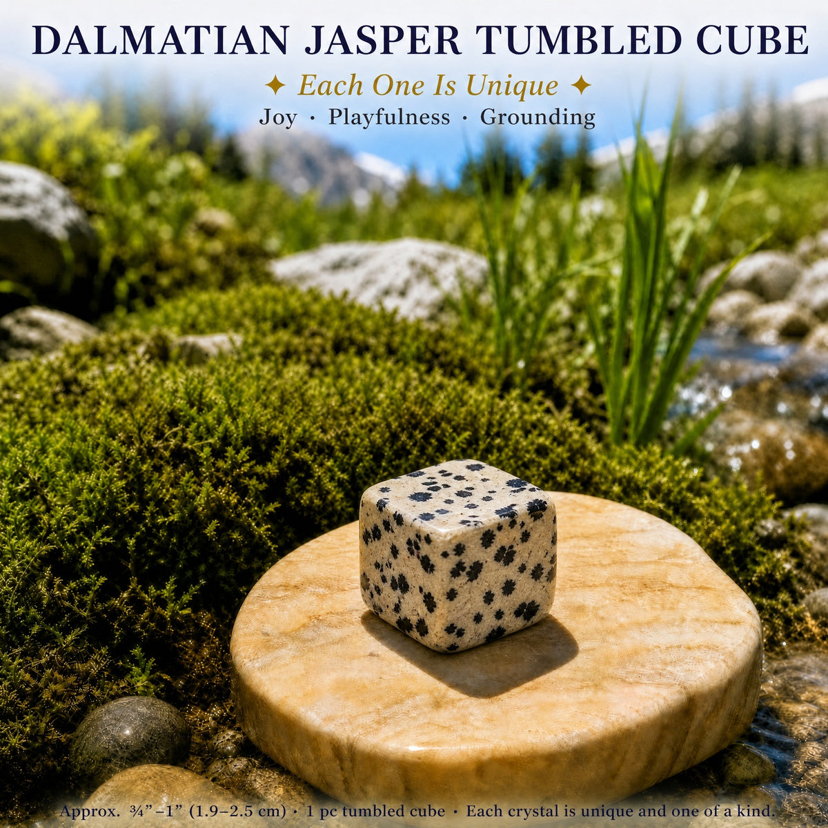 Cubo caído de jaspe dálmata