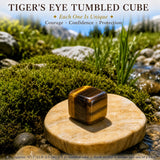 Cube roulé en œil de tigre