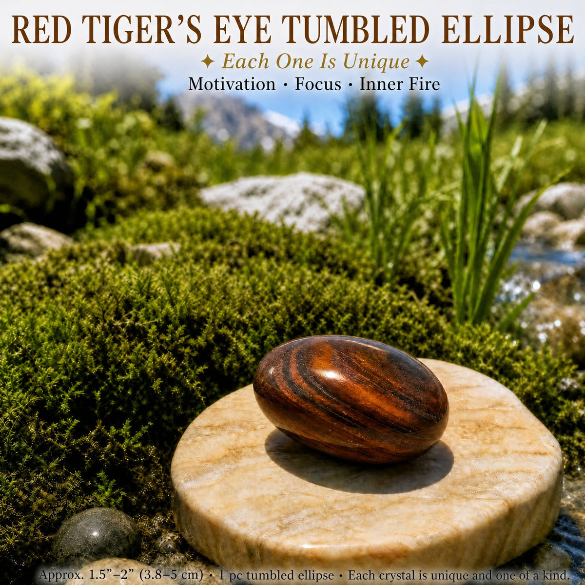 Elipse caída de ojo de tigre rojo