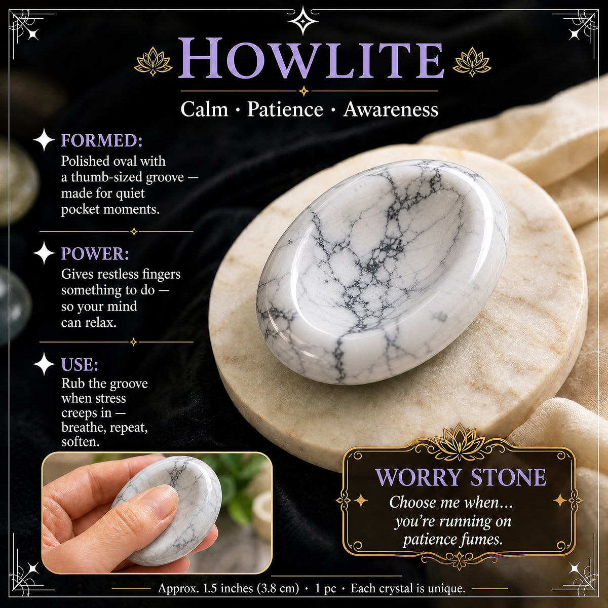 Howlite Worry Stone