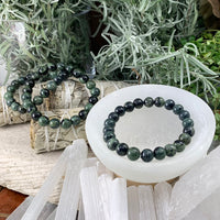 Pulsera Mala Kambaba Jaspe Con Bolsa De Terciopelo