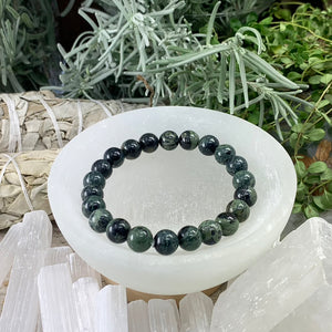 Pulsera Mala Kambaba Jaspe Con Bolsa De Terciopelo
