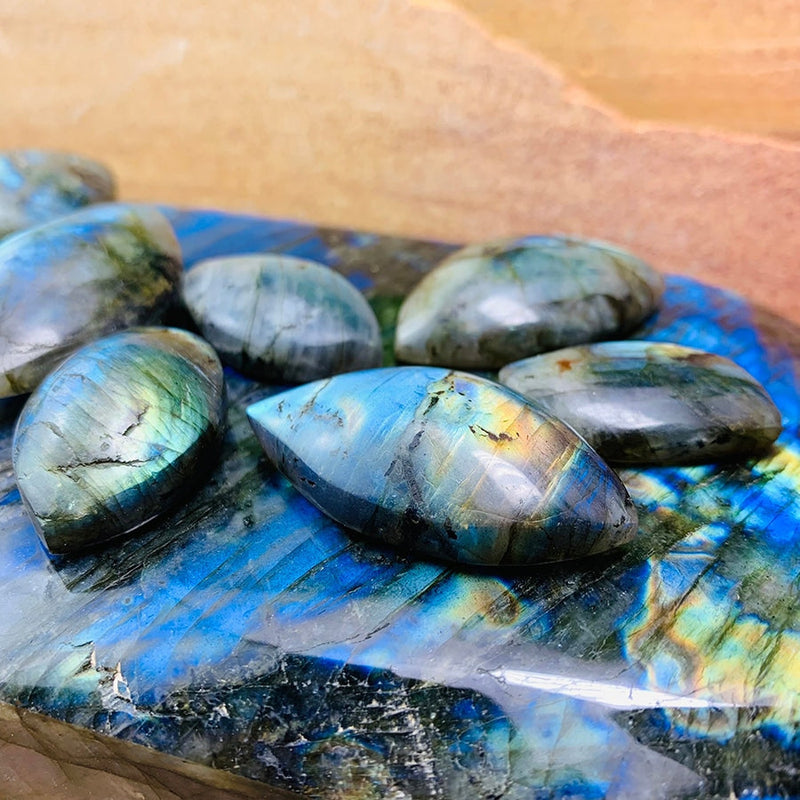 WORKING ON Labradorite Cabs - rawstone