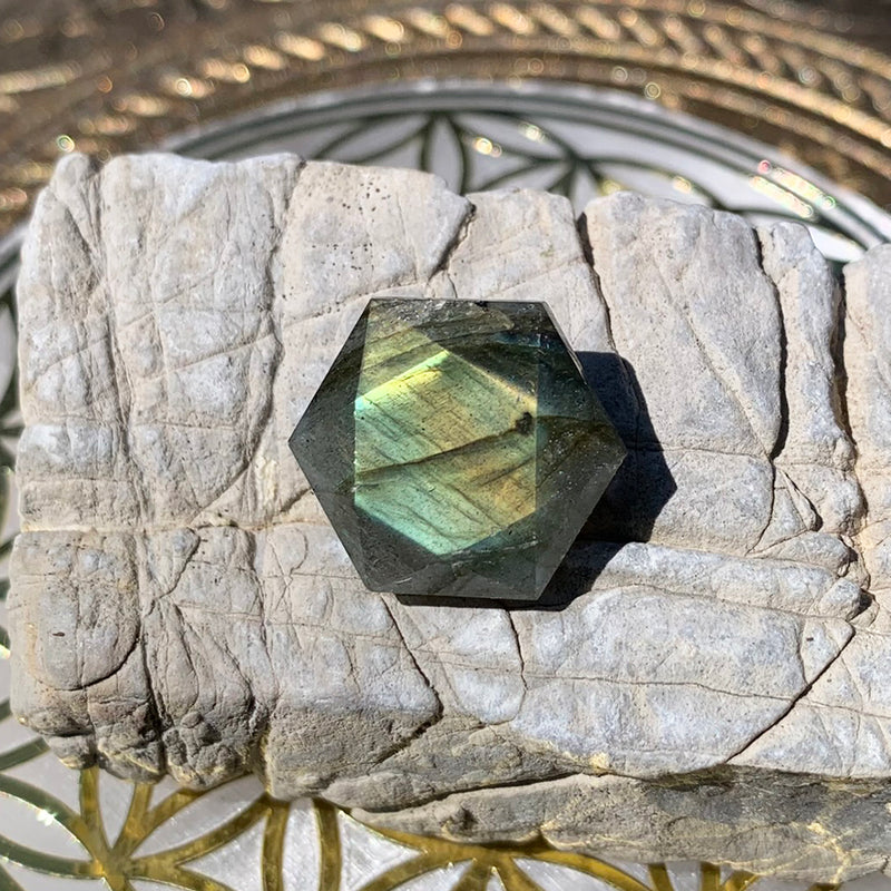 Labradorite Sacred Geometry Faceted Crystal