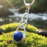 Lapis Lazuli Infinity Knot Silver Necklace