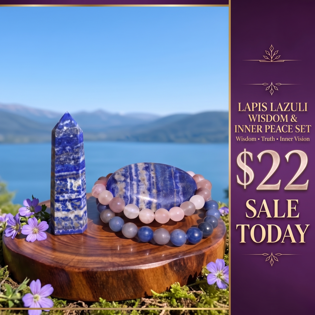 Lapis Lazuli Wisdom & Inner Peace Set