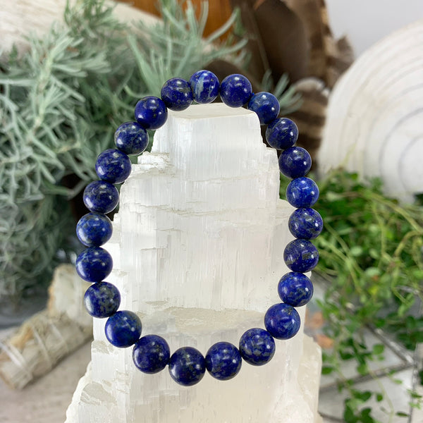 Mala Lapis Lazuli armbånd med fløjlspose