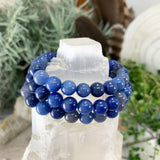 Mala Blue Aventurine Bracelet With Velvet Pouch