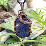 Collar colgante de alambre de cobre lapislázuli