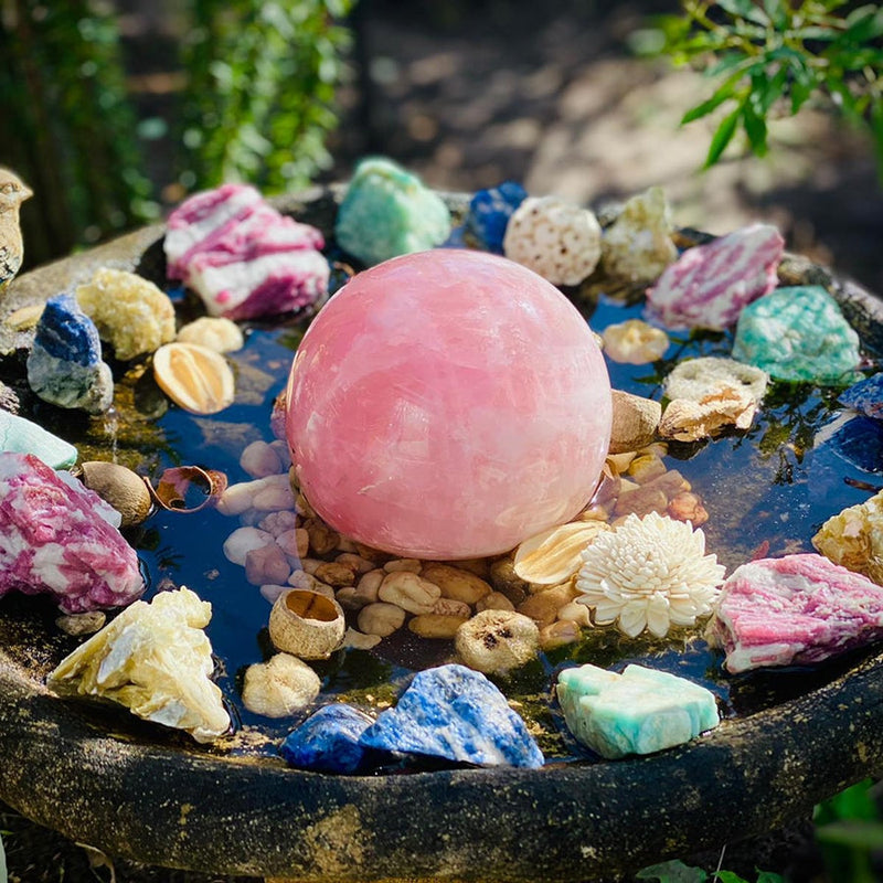 Large Rose Quartz Sphere - sphere