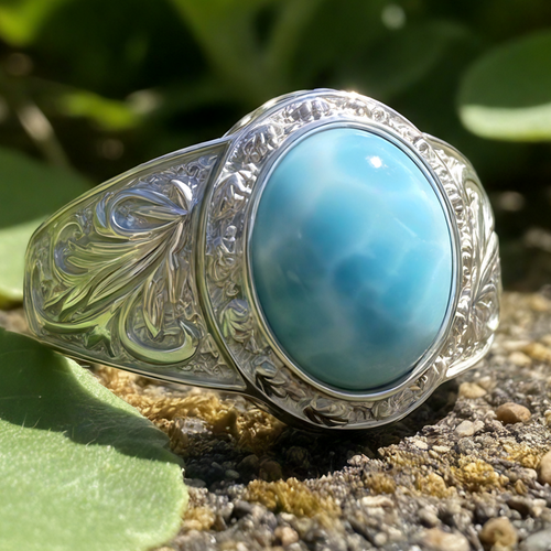 SALE - GEMSTONE JEWELRY EVENT  Larimar Wisdom Ring