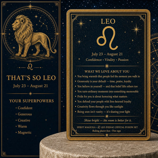 ♌ Løven - 23. juli - 21. august - Zodiac Crystal Fusion-sæt med pose