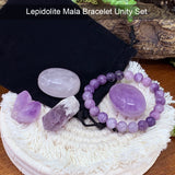 Lepidolite Mala Bracelet Unity Pouch Set