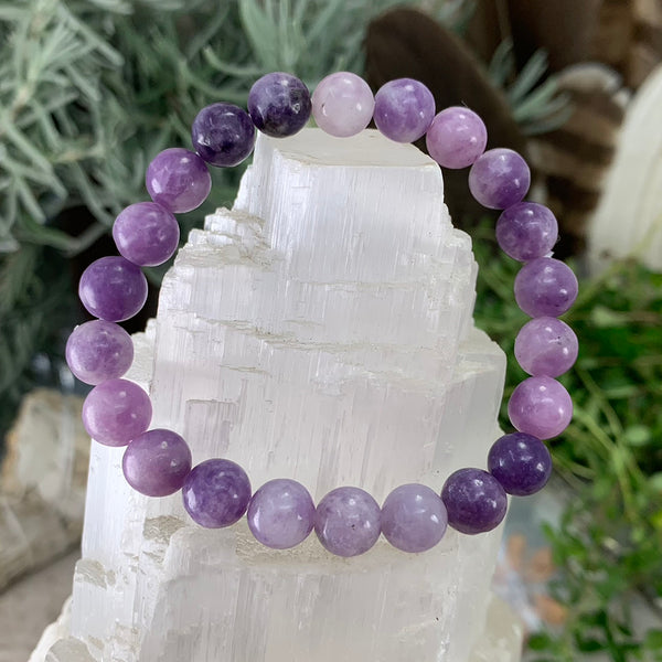 Pulseira Mala Lepidolite Com Bolsa De Veludo