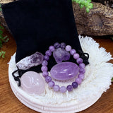 GRATIS GIVEAWAY! Lepidolite Mala Armbånd Unity Pouch Sæt - (Betal blot forsendelsesomkostninger)