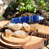 GRATIS GIVEAWAY! Lapis Lazuli og naturlige citrinskår (8 stykker) - (betal bare forsendelsesomkostninger)