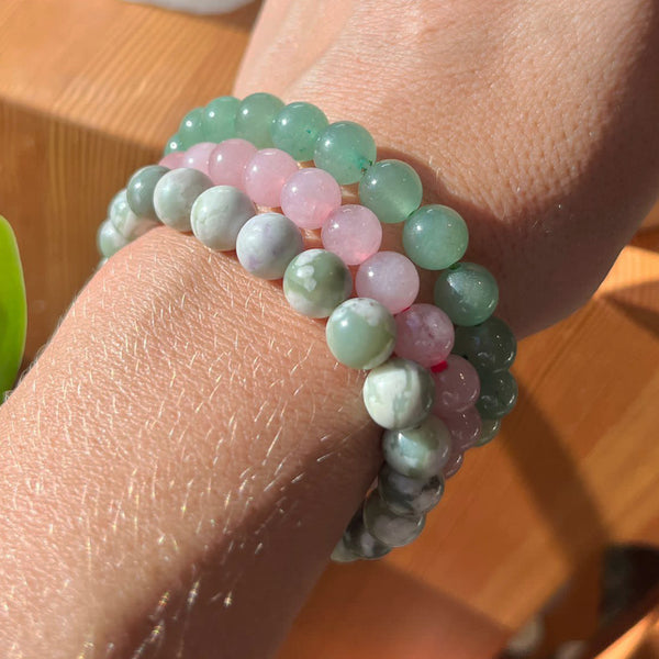 Ensemble de 3 bracelets Mala en cristal Heart Harmony