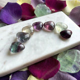 7 Multicolor Fluorite Heart Set