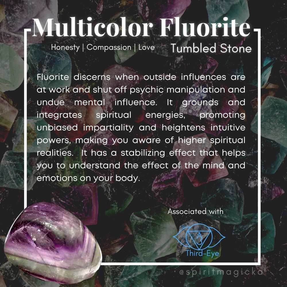 Multicolor Fluorite Tumbled Stone – Spirit Magicka