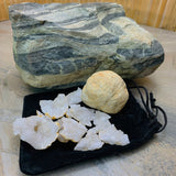 WORKING ON Natural Agate Geode + Velvet Bag - clustergeode
