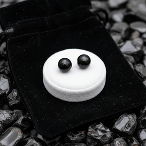 Earrings - Obsidian Studs
