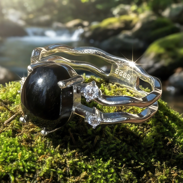 Z ARRON DESIGN Collana con ciondolo in filo di rame Serenity Moonstone