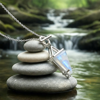 Z ARRON DESIGN Collier avec pendentif en fil de cuivre et pierre de lune Serenity
