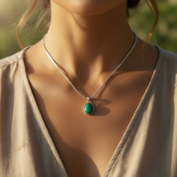 Z ARRON DESIGN Collier avec pendentif en fil de cuivre et pierre de lune Serenity