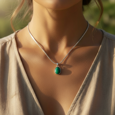 Z ARRON DESIGN Serenity Moonstone kobbertråd anheng halskjede