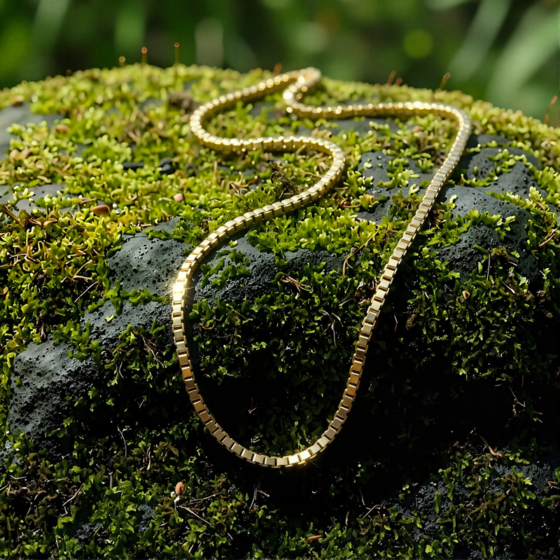 Gold Plated Box Chain Necklace