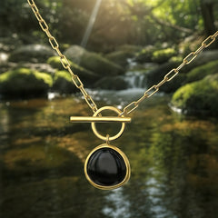 Z ARRON DESIGN Collier avec pendentif en fil de cuivre et pierre de lune Serenity