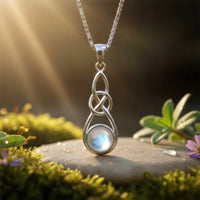 Z ARRON DESIGN Collier avec pendentif en fil de cuivre et pierre de lune Serenity