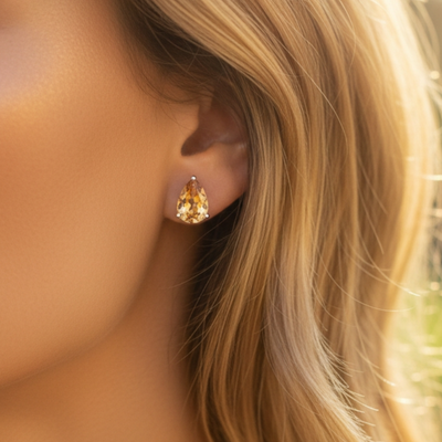 Citrine & Sliver "Abundance" Stud Earrings