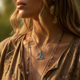 Z ARRON DESIGN Serenity Moonstone kobbertråd anheng halskjede