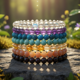 7-delige Mala kralenarmband Chakra-set (een armband voor elke chakra)