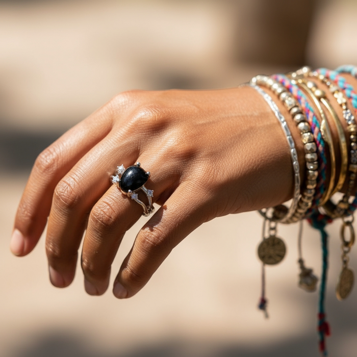 Z ARRON DESIGN Collana con ciondolo in filo di rame Serenity Moonstone