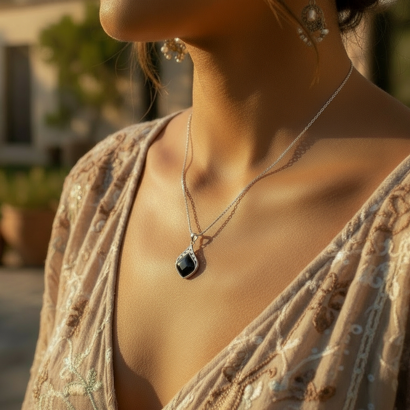 Z ARRON DESIGN Collier avec pendentif en fil de cuivre et pierre de lune Serenity